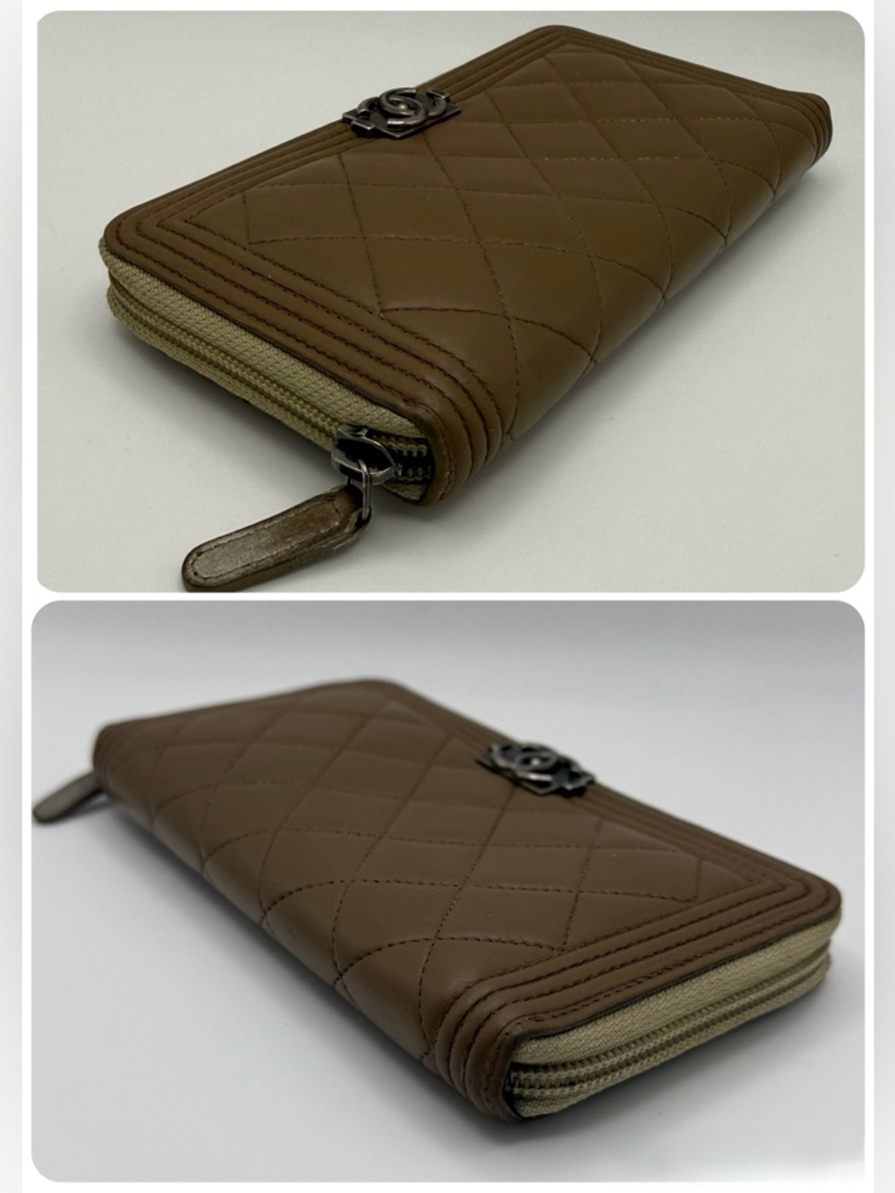 Chanel Boy Quilted Zip Around Wallet with Box - Picture 6 of 15